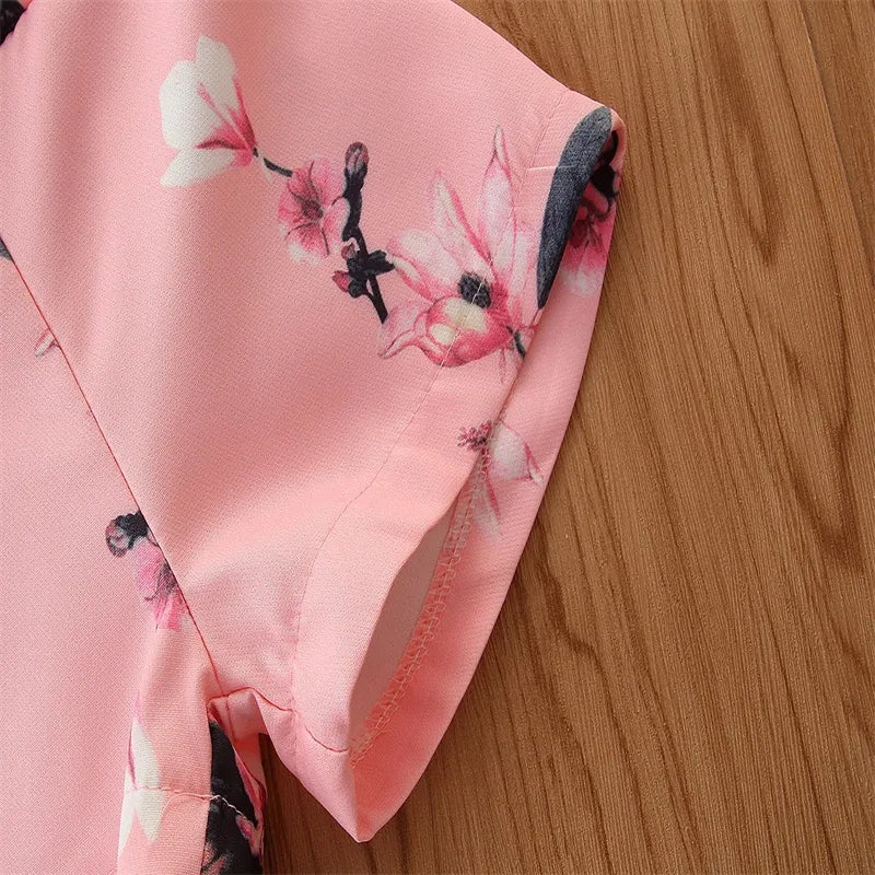 Elegant Pink Floral Suit