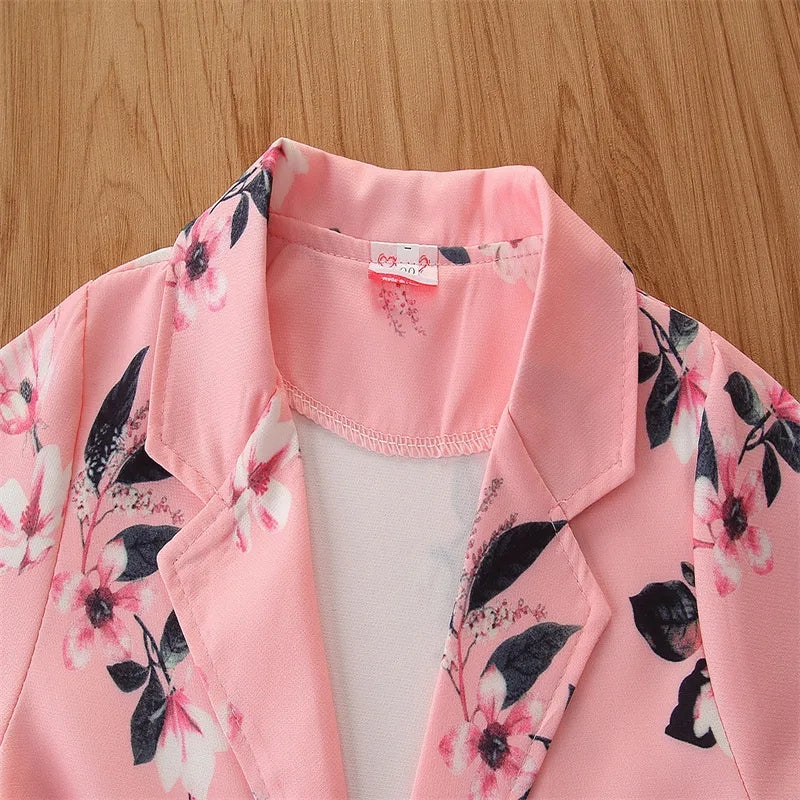 Elegant Pink Floral Suit