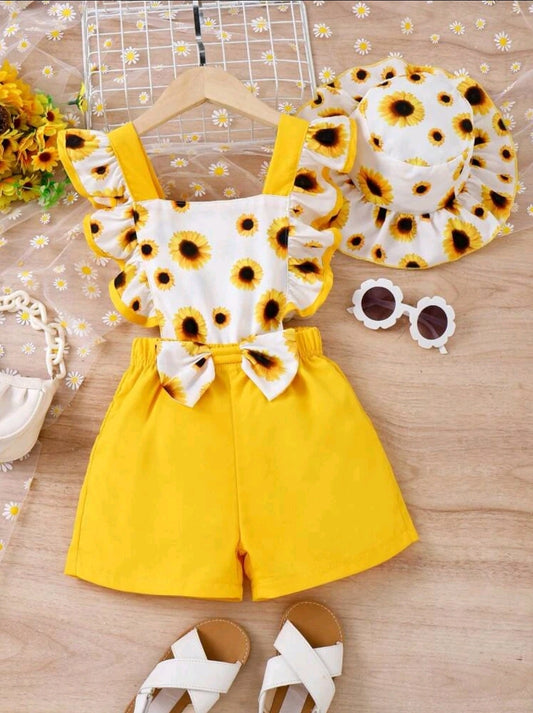 Best Seller 🎖 Sunflower Front Bow Romper