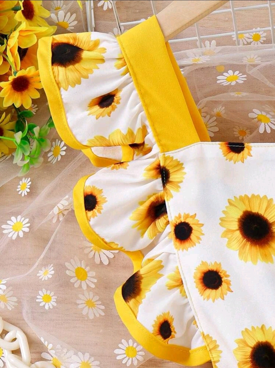 Best Seller 🎖 Sunflower Front Bow Romper