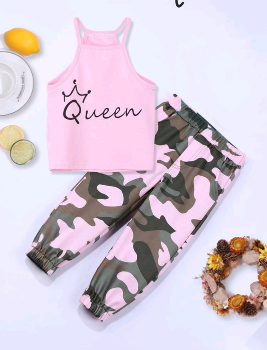 Camo Pants with Trendy Queen Top