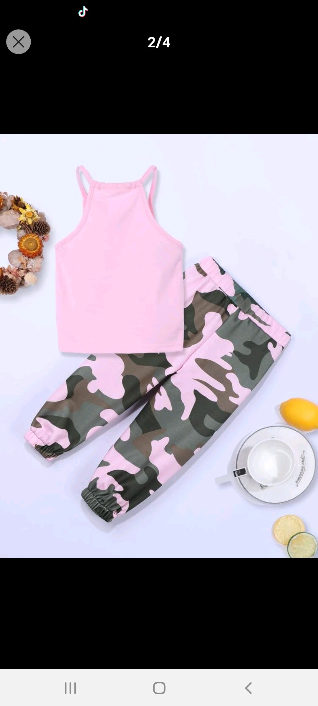 Camo Pants with Trendy Queen Top