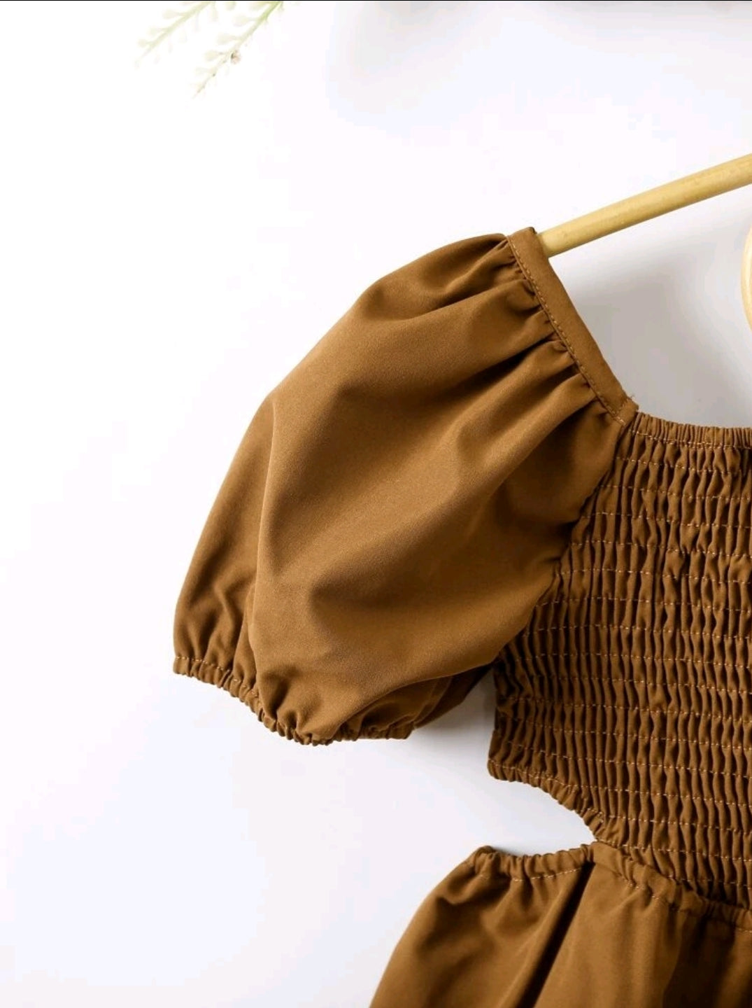 Brown Ruffle Elegant Dress