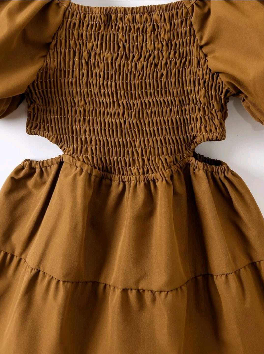 Brown Ruffle Elegant Dress