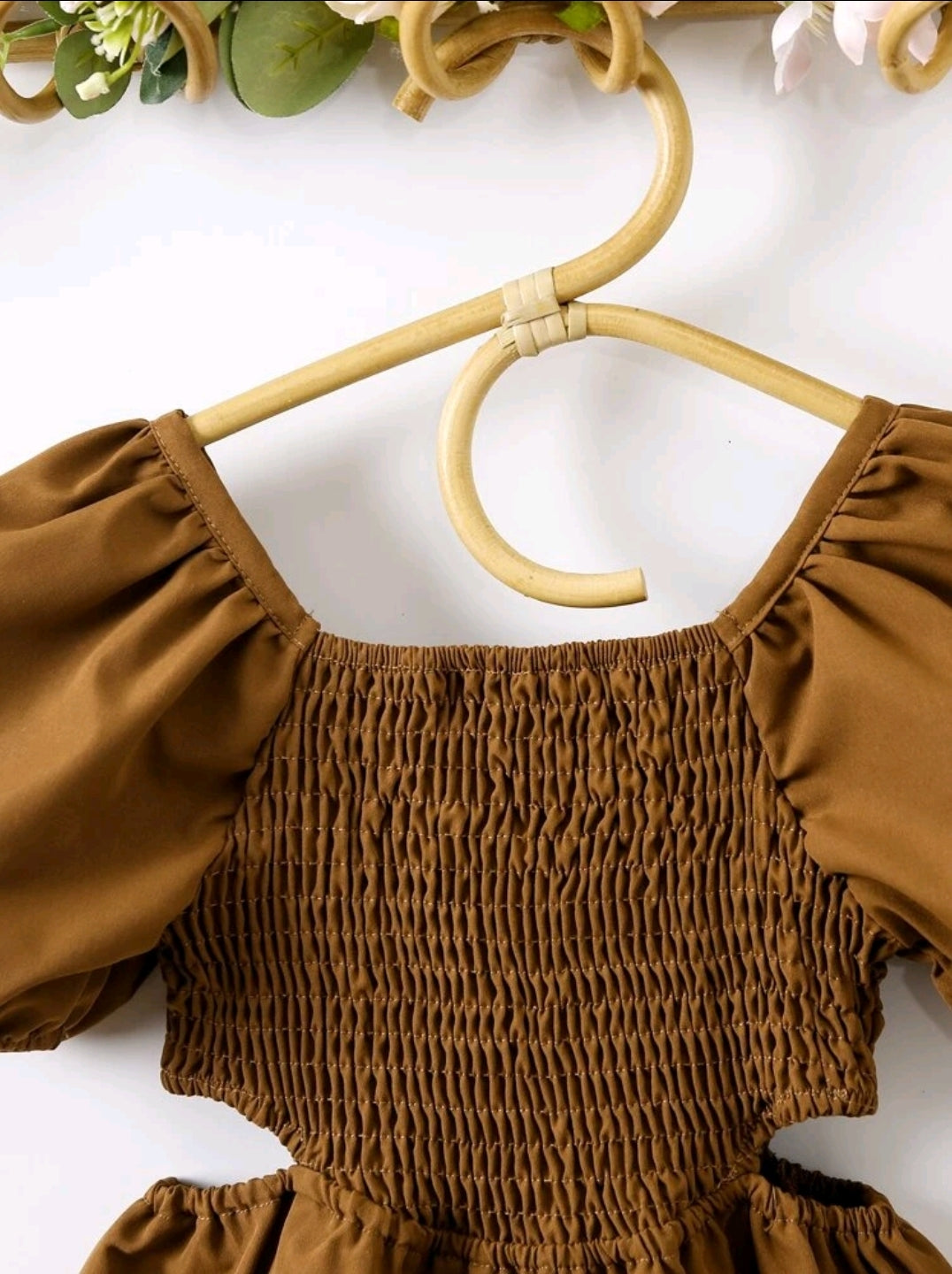 Brown Ruffle Elegant Dress