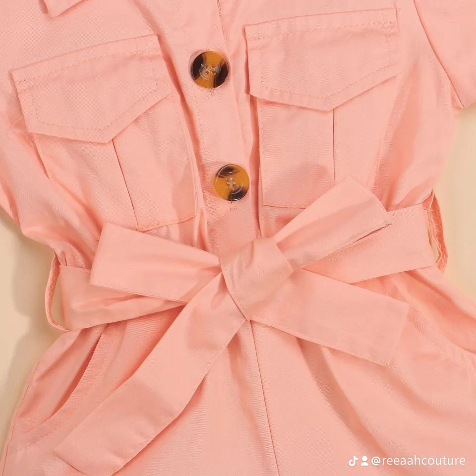 Peach Safari Styled Romper