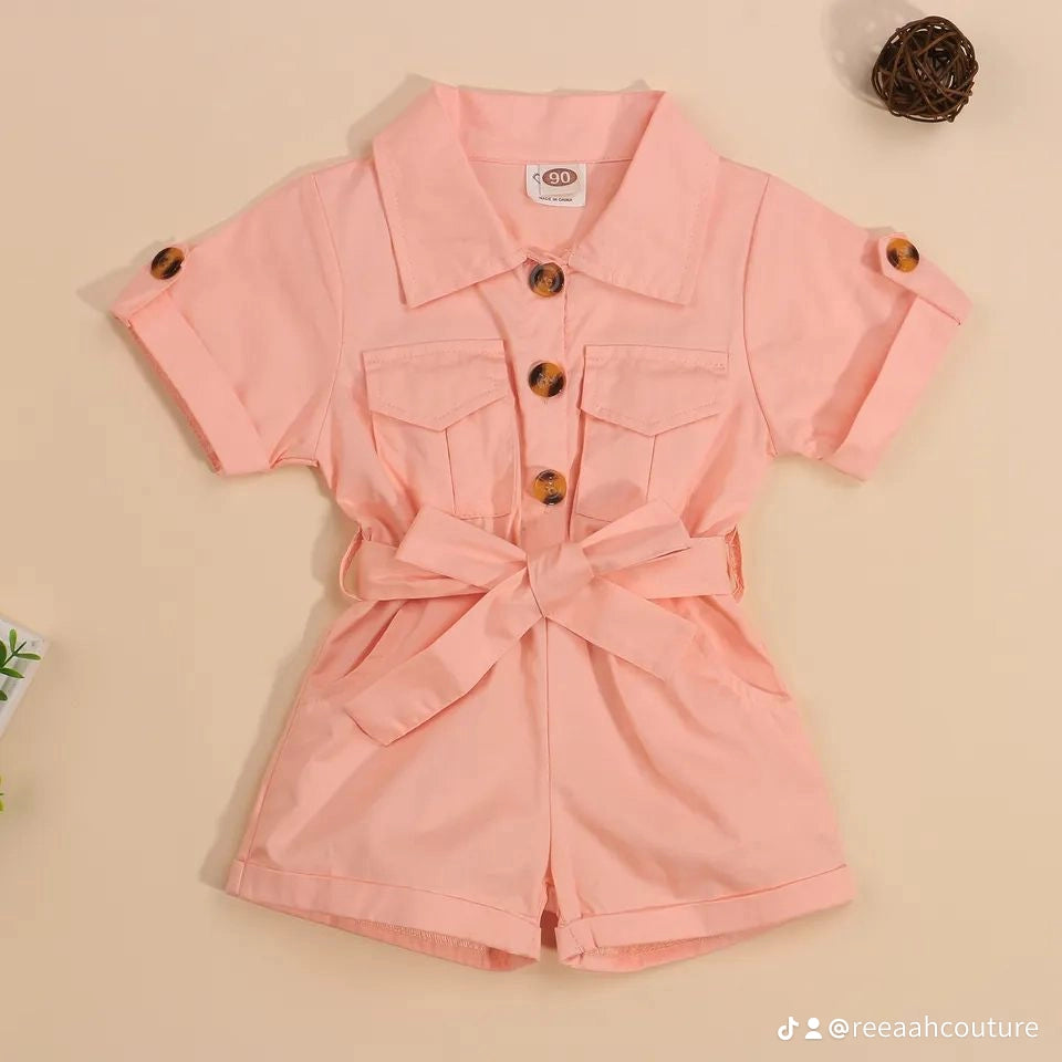 Peach Safari Styled Romper
