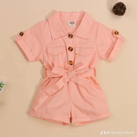 Peach Safari Styled Romper