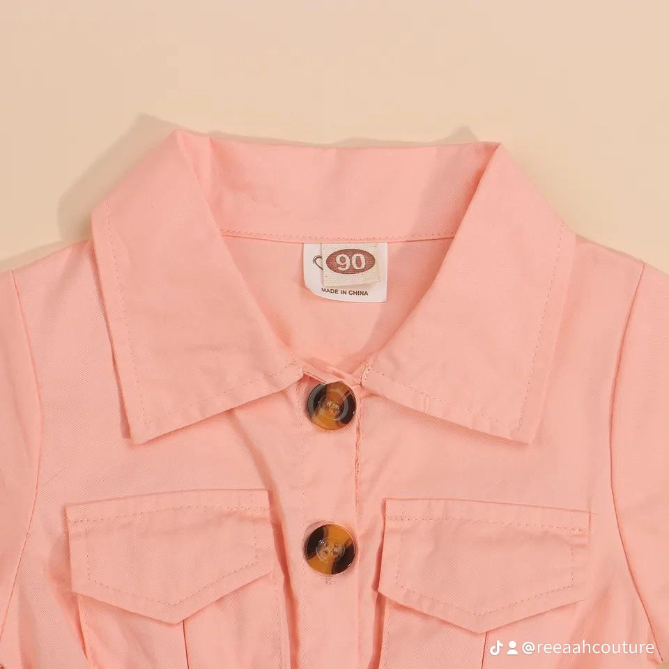 Peach Safari Styled Romper