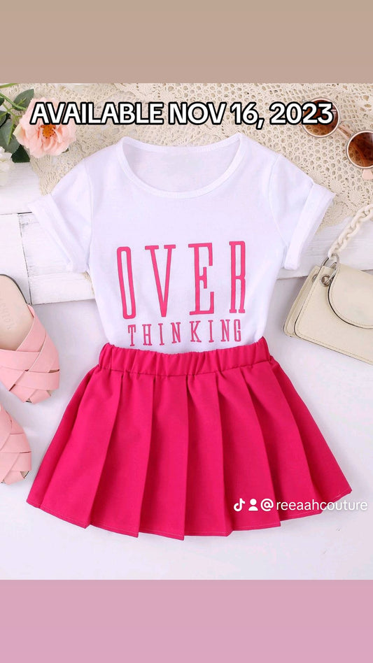 Over Thinking Pink Pleated Set